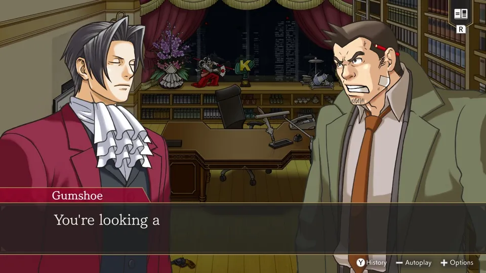 Ace Attorney Investigations Collection running through nxnative
